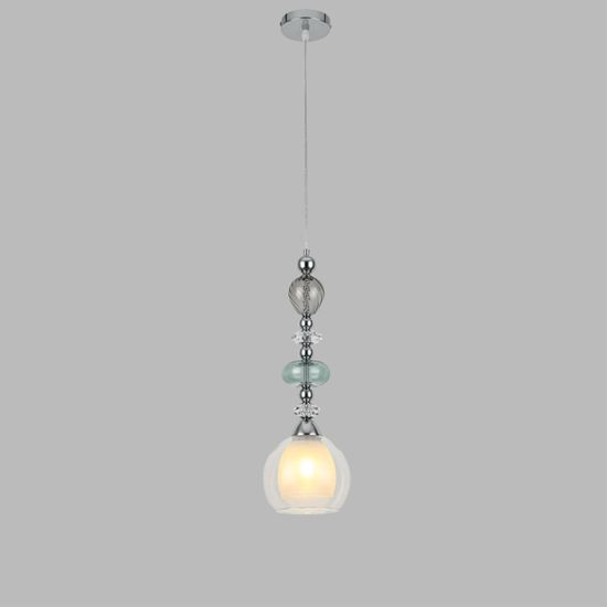 8294/1A MODERNI LN26 367 хром/белый/прозрачный, металл/стекло/хрусталь Подвес E27 1*60W 220V GANNA