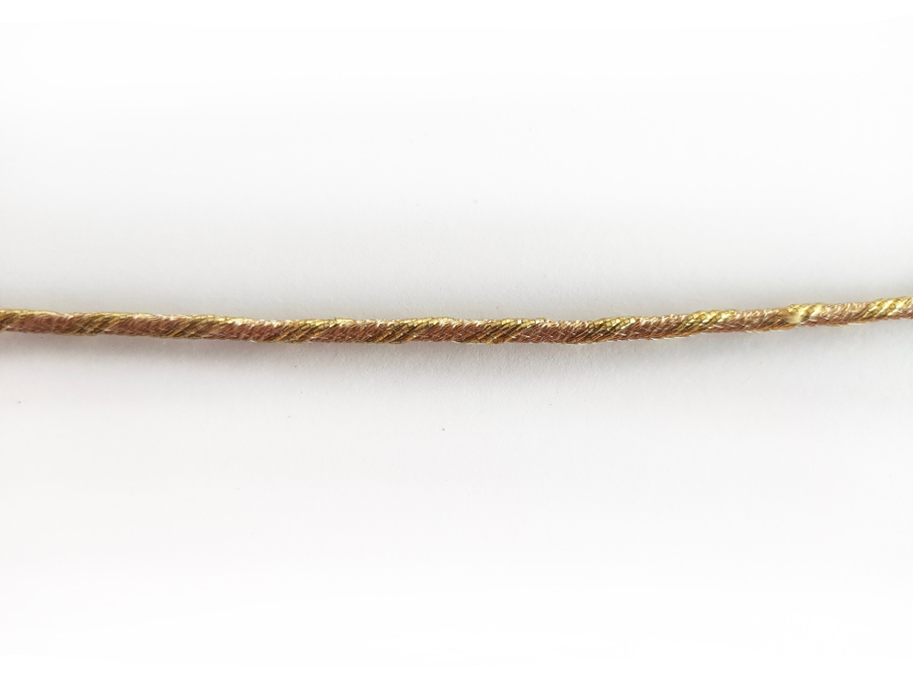 Шнур декоративный отделочный с люрексом 2,5мм золото /золото