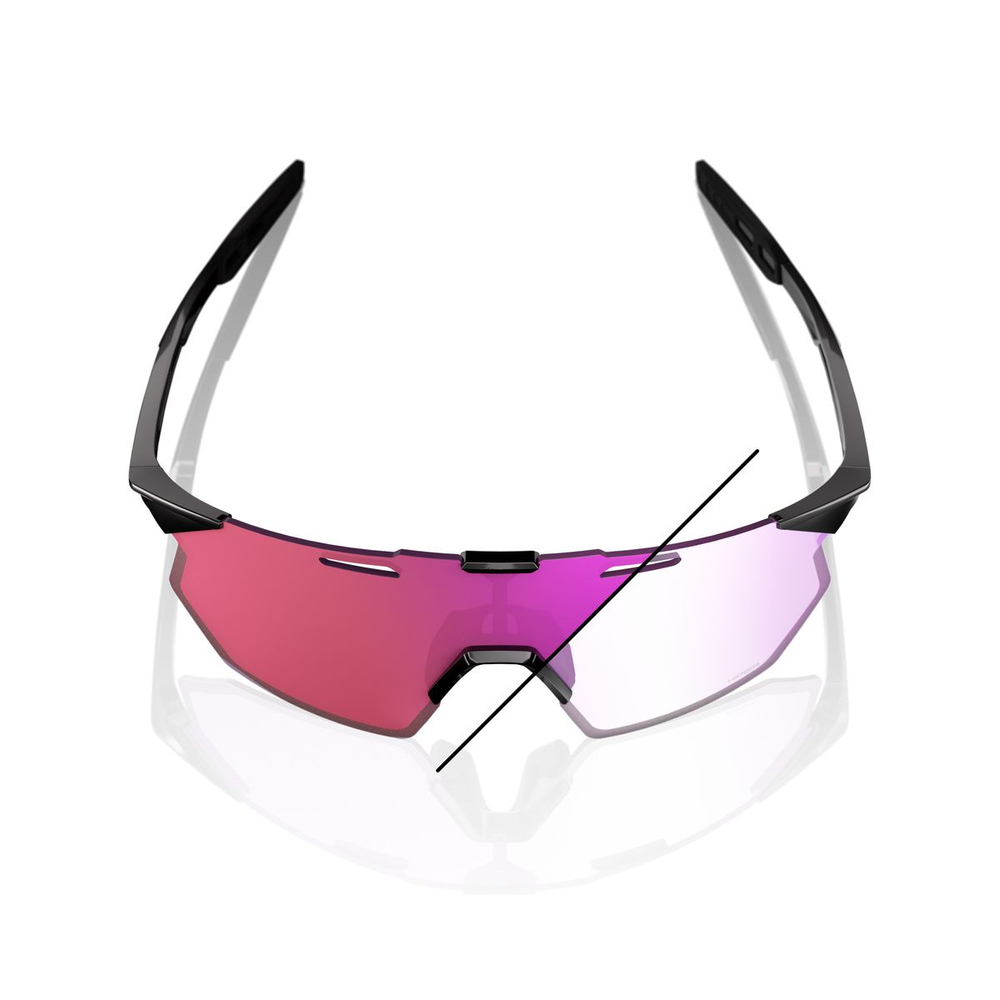 Спортивные очки 100% HYPERCRAFT SQ Gloss Black - Purple Flash Mirror Photochromic Lens