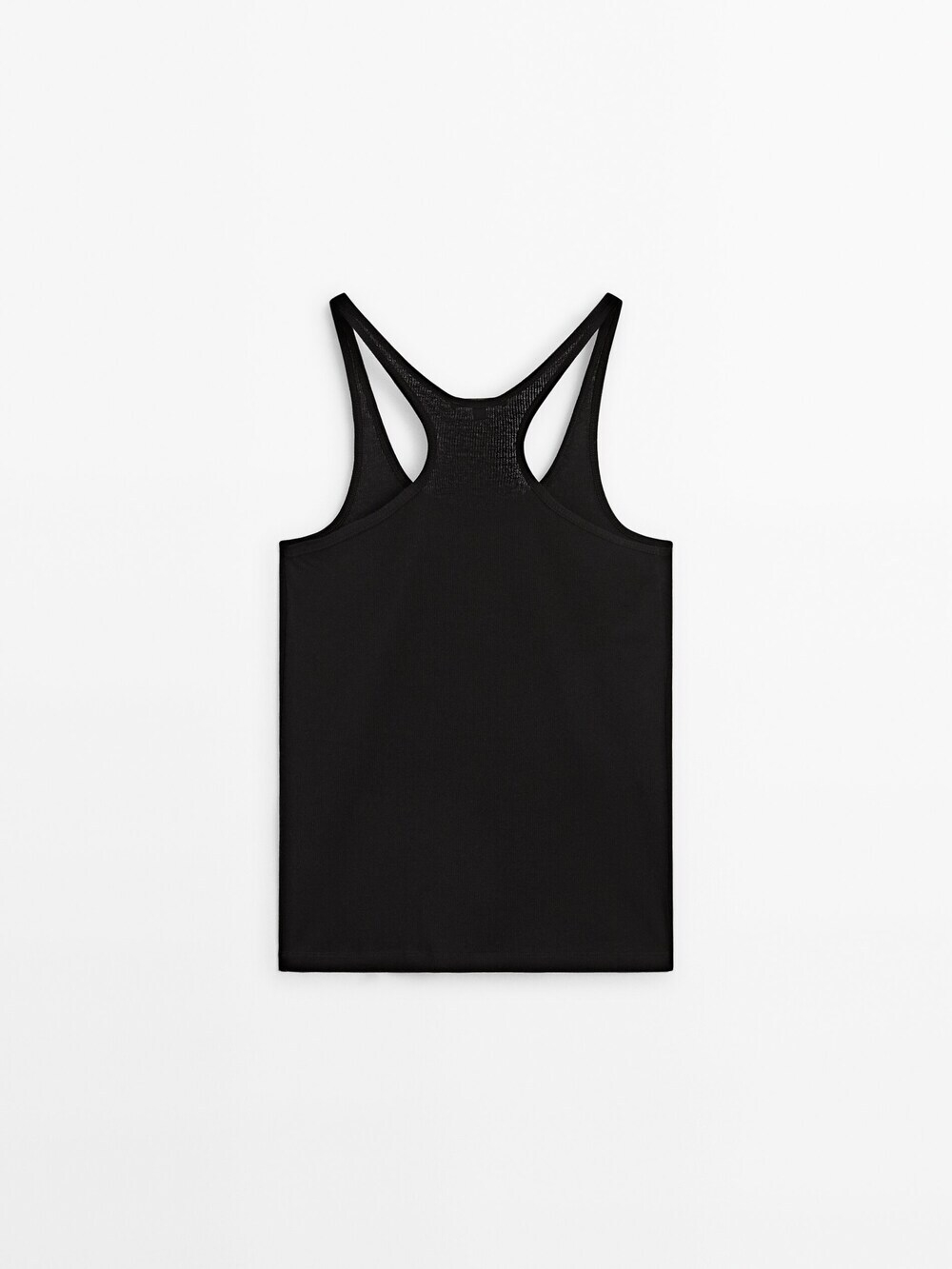 Massimo Dutti Топ из 100% хлопка с бретелями, черный