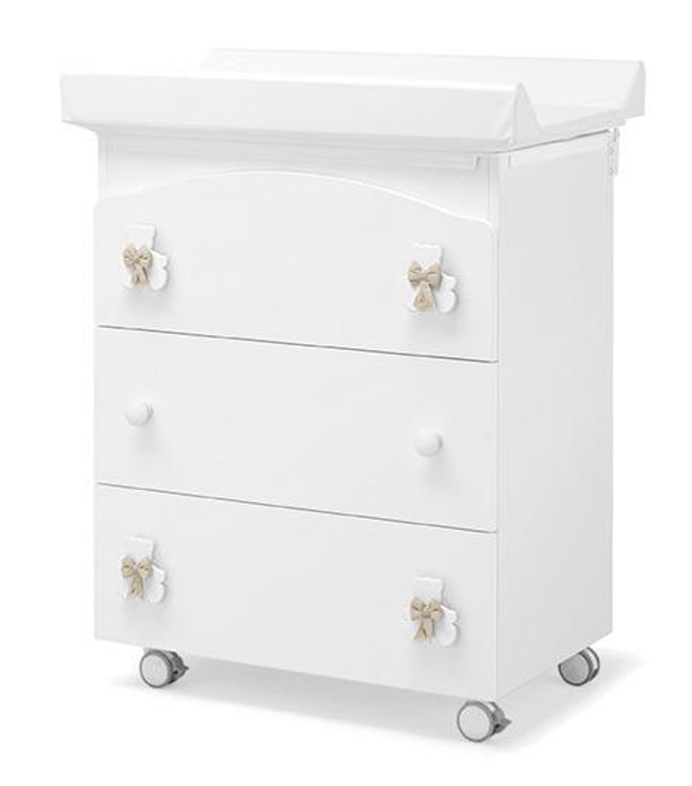 Пеленальный комод Erbesi Dudu белый/песочный