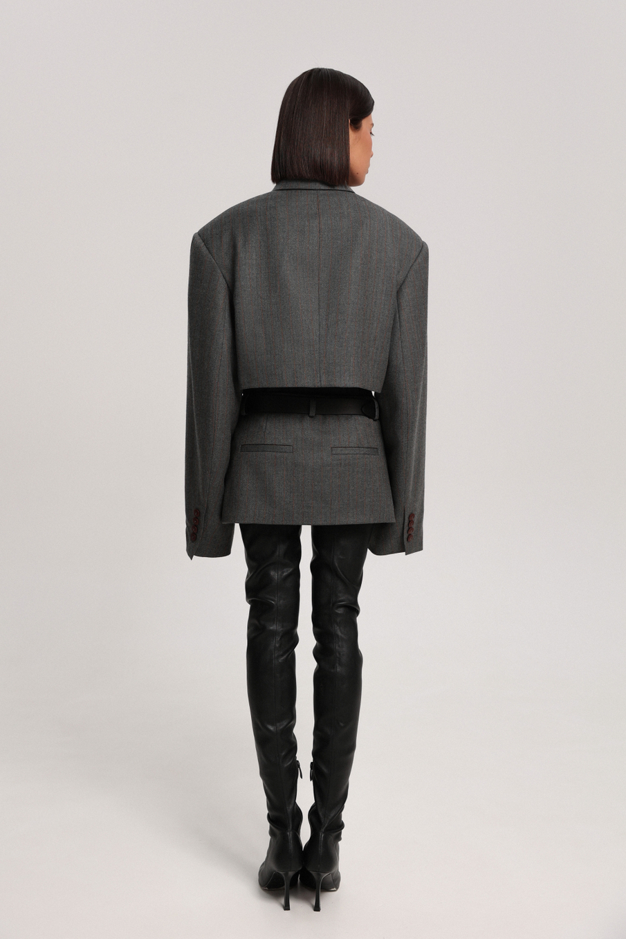 Жакет в полоску укороченный