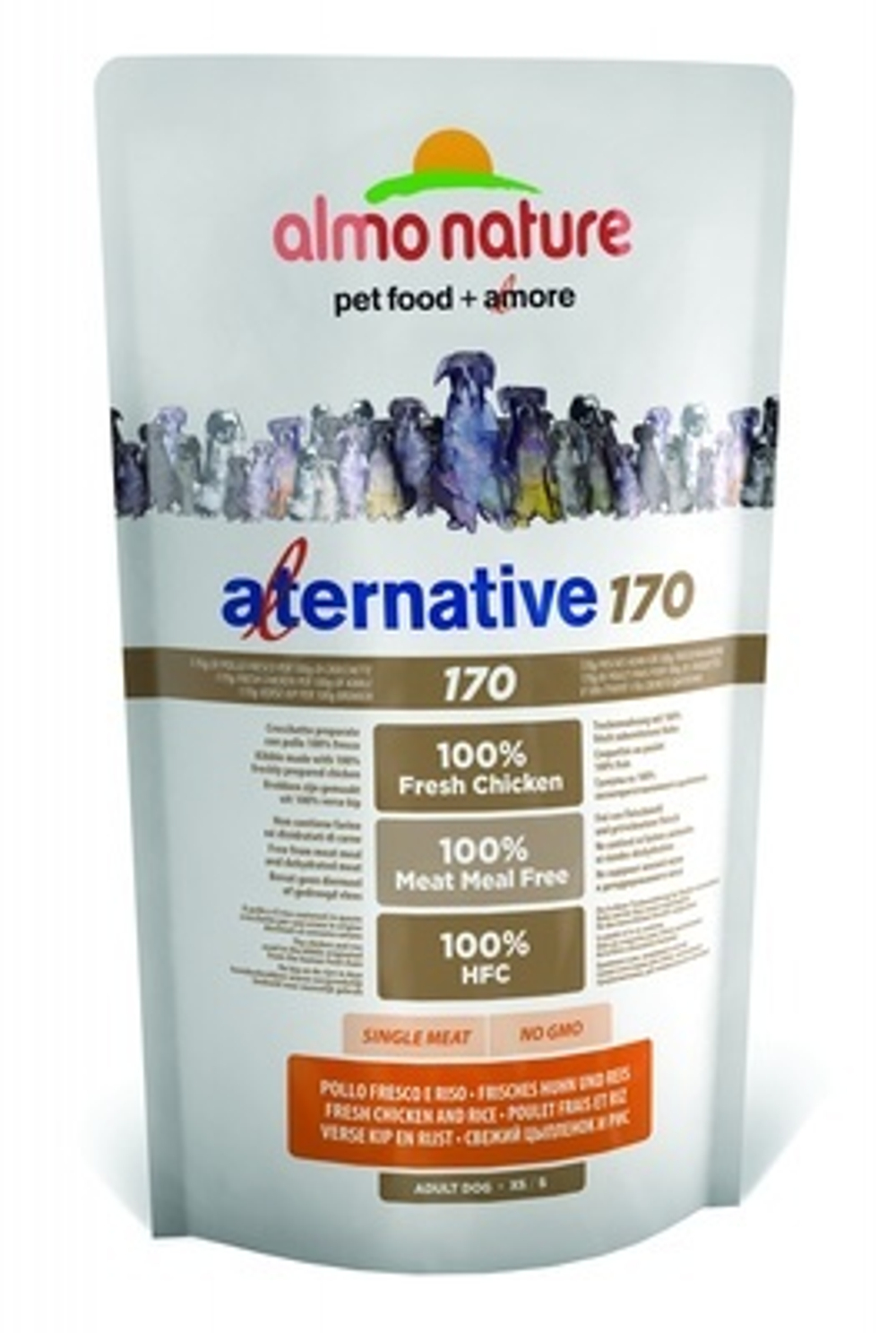 Almo Nature Alternative Корм со свежим цыпленком и рисом (75 % мяса) 0,75 кг