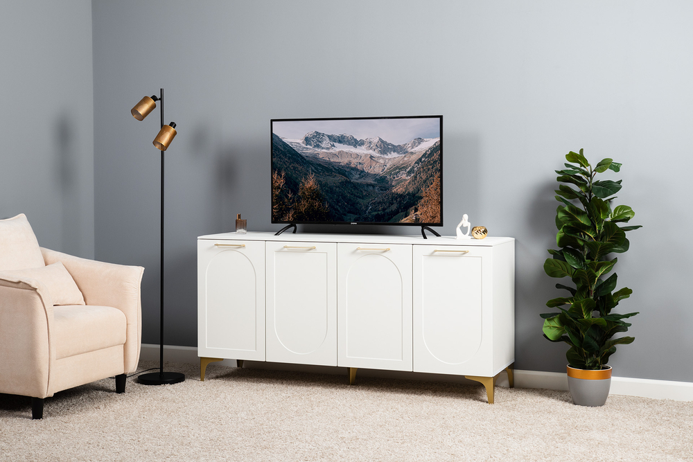 Монтесито Тумба под ТВ 16.67 Белый шагрень