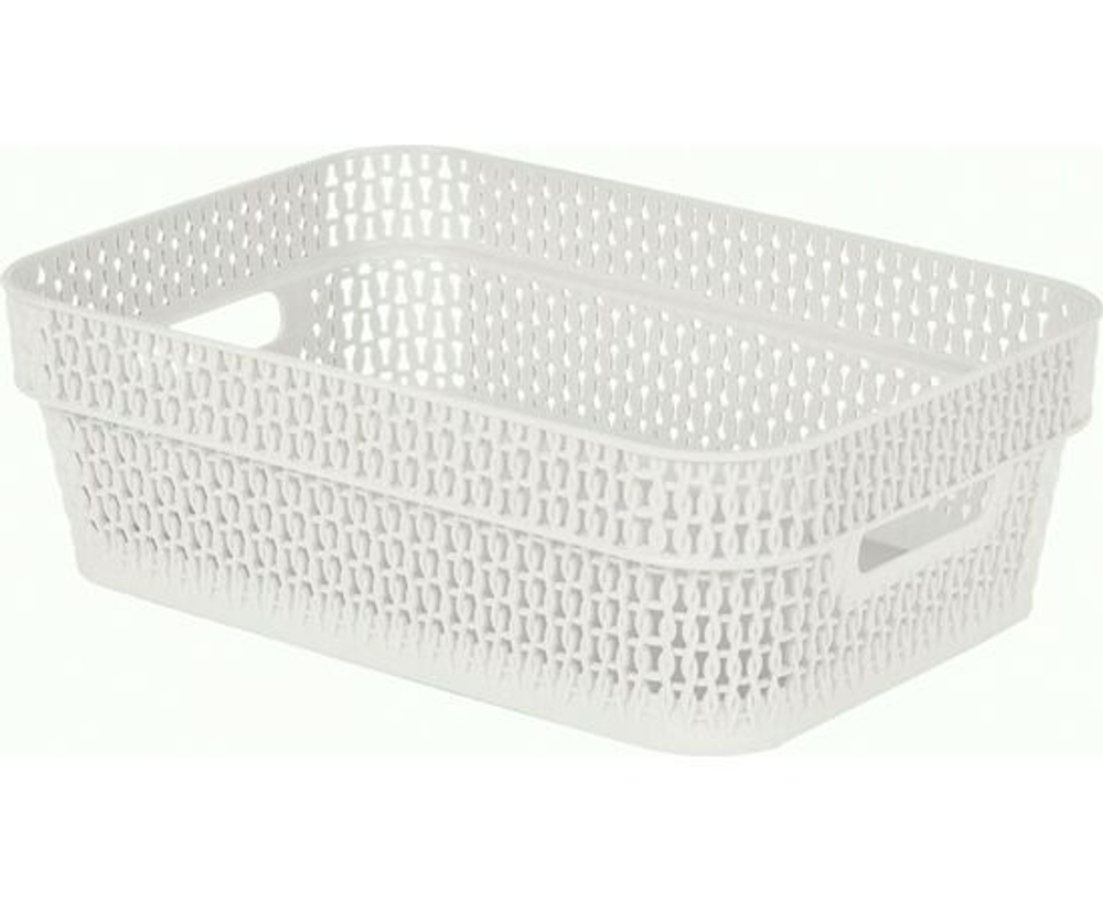 Корзина для хранения Keeplex Ajur с ручками 3л 27,1х18,3х8,7см белое облако