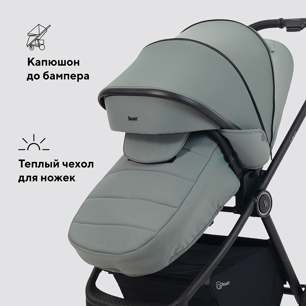 Детская коляска Rant Teo Soft 3 в 1 с автокреслом Miro Black Olive