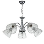 Подвесной светильник 5х40Вт E27, металл/стекло, хром