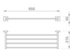 Полка для полотенец 650 мм нерж. сталь CLASSIC 09034.B глянцевый
