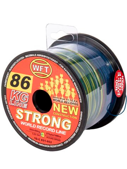 Леска плетёная WFT KG STRONG Multicolor 250 м, 0.52 мм