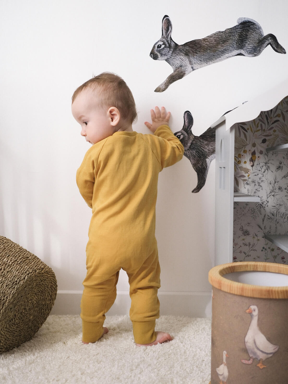 Комбинезон на манжетах Mjölk Sleep and Play Mustard, с рукавом реглан