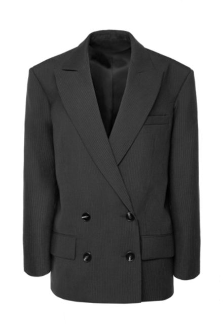 “Striped wool jacket” Двубортный жакет из шерсти. (2)