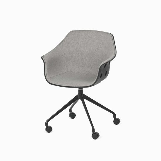 Кресло Expectation черное серая ткань 