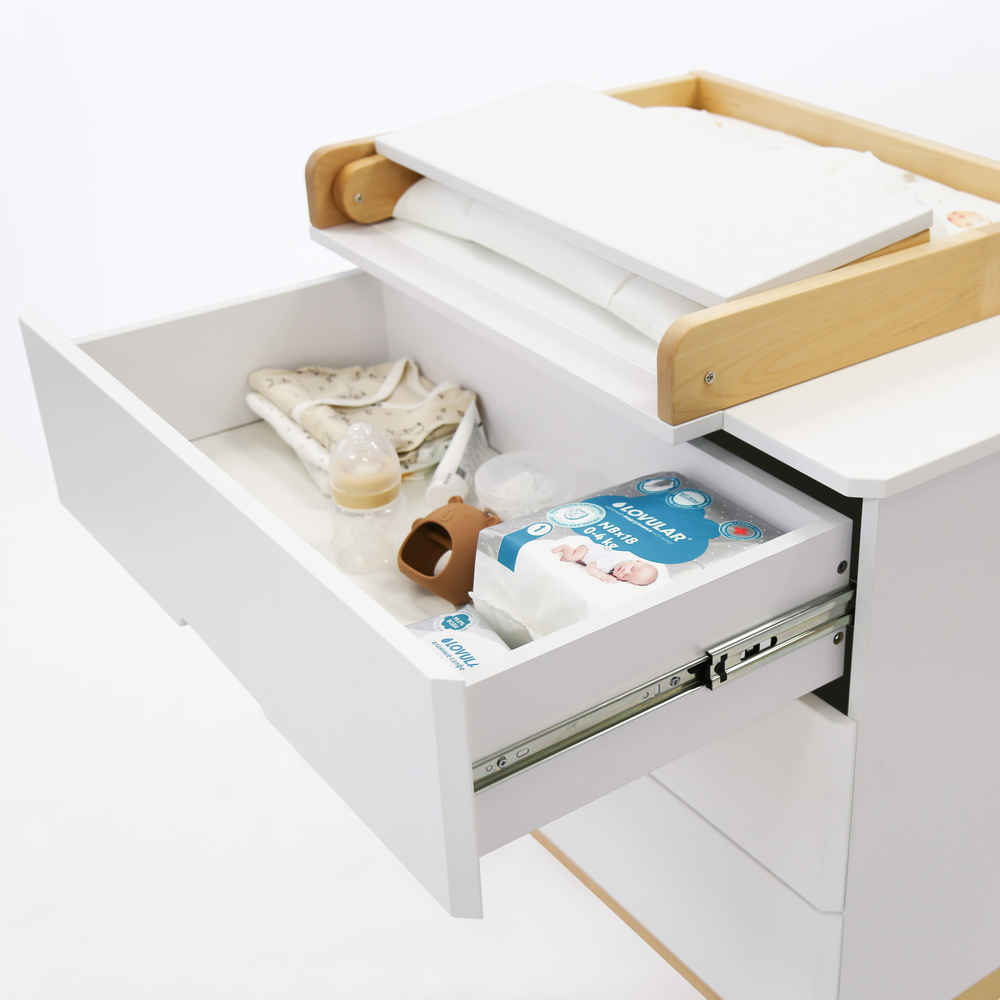 Пеленальный комод Antemi Mia Light Белый/Дерево