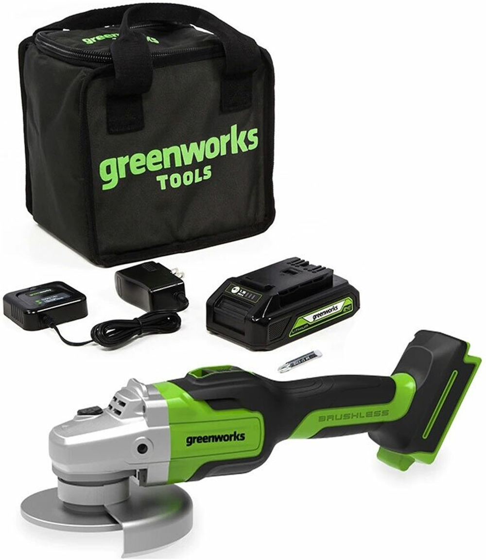 Аккумуляторная УШМ Greenworks GD24AG (3200207), 125 мм, без аккумулятора