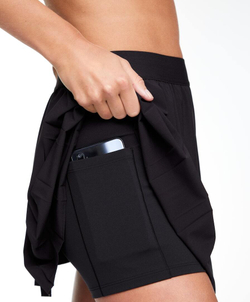 Oysho Плиссированная юбка с карманами, черный