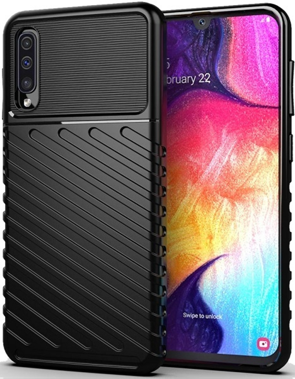 Чехол для Samsung Galaxy A50 (Galaxy A30S, A50S) цвет Black (черный), серия Onyx от Caseport