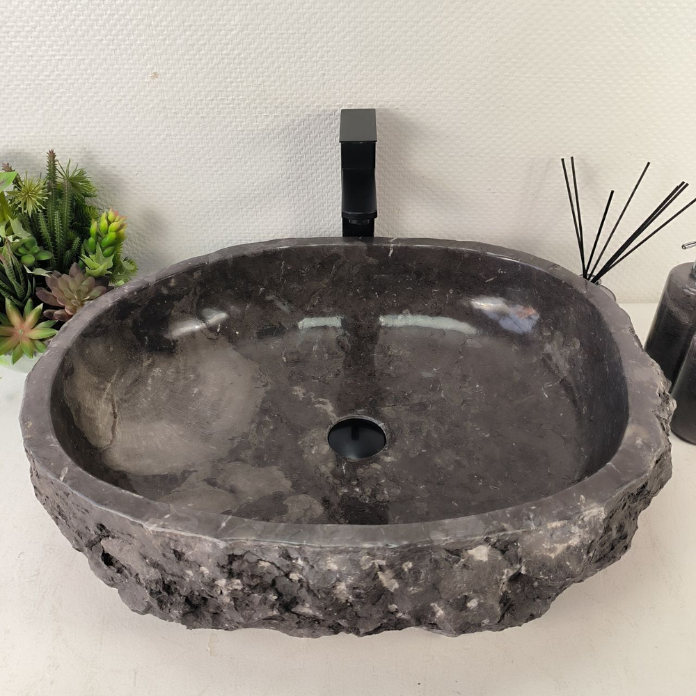 Каменная раковина из мрамора Erozy Grey EM-05100 (62*50*15) 0890 из натурального камня