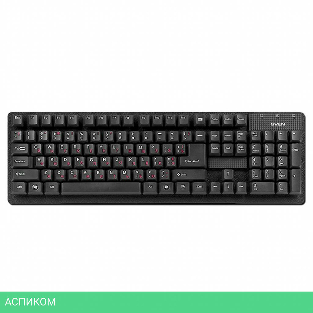 Клавиатура Sven Standard 301 USB+PS/2 Black (SV-0310301PUB)