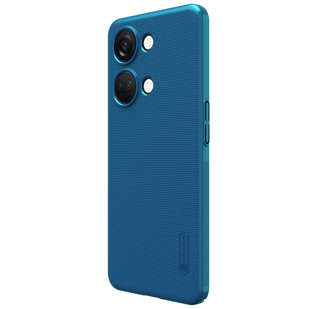 Тонкий жесткий чехол синего цвета (Peacock Blue) от Nillkin для OnePlus Ace 2V и Nord 3 5G, серия Super Frosted Shield