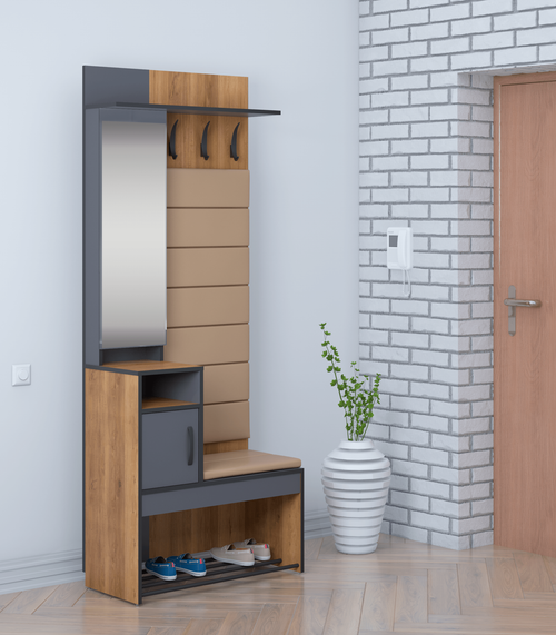 ОЛЬГА-ЛОФТ 1 Прихожая Дуб Золотистый / Темно Серый
