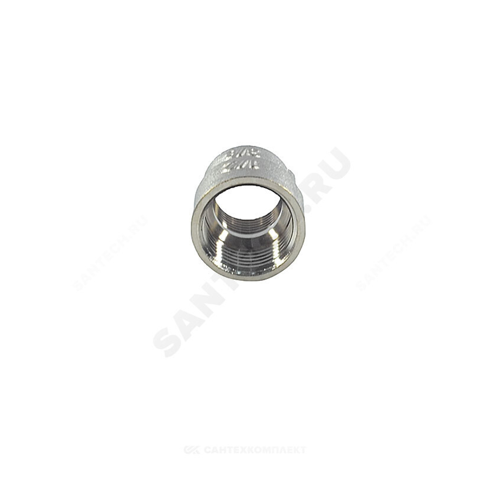 Муфта латунь никель переходная Ду 40х25 (1 1/2"х1") ВР/ВР SantechSystems