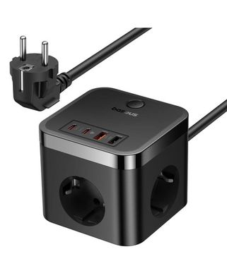 Сетевое зарядное устройство Baseus PowerCombo Cube Power Strip 3AC+2U+2C 30W 1.5m