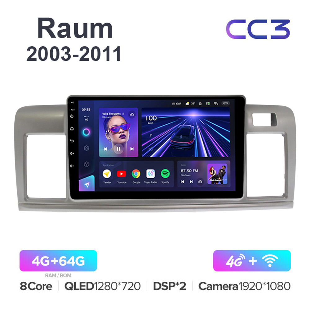 Teyes CC3 9"для Toyota Raum 2003-2011