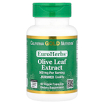 California Gold Nutrition, EuroHerbs™, экстракт листьев оливкового дерева, качество Euromed, 500 мг, 60 растительных капсул