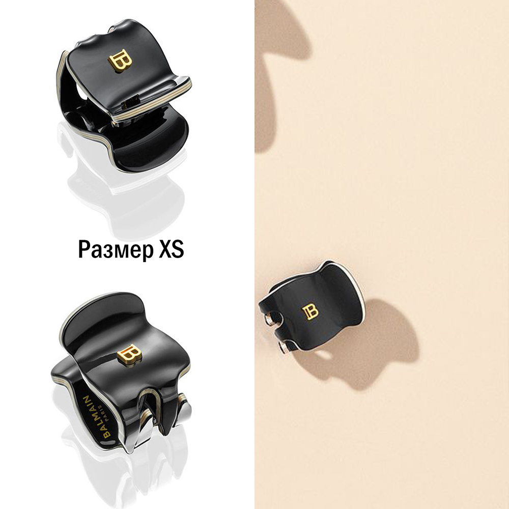 Balmain Hair Couture Краб черно-белый размер XS Cellulose Acetate Pince a Cheveux Extra Small Black/White