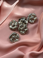 Пуговицы серебристые в форме цветка