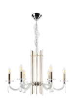Подвесная люстра Crystal Lux AURELIO AURELIO SP6 GOLD+CHROME/TRANSPARENT