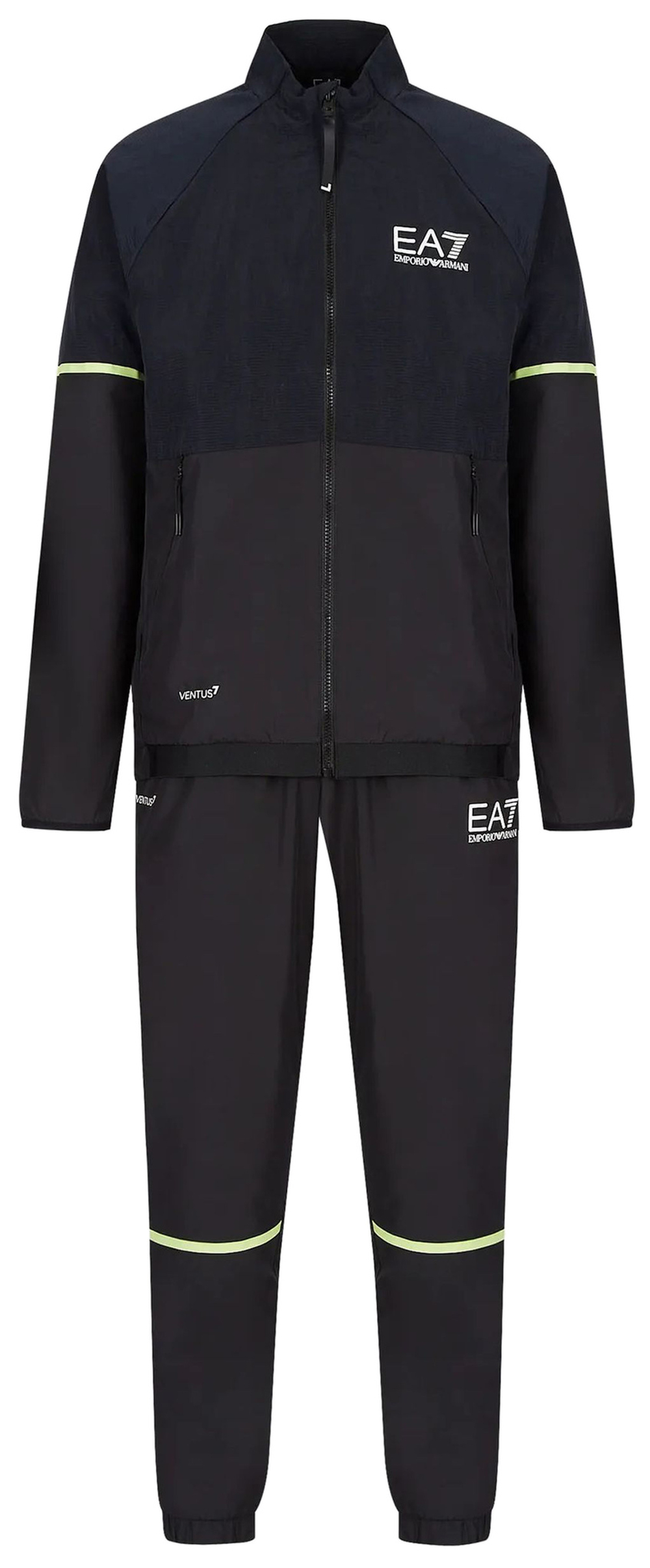 Мужской теннисный костюм EA7 Man Woven Tracksuit - black