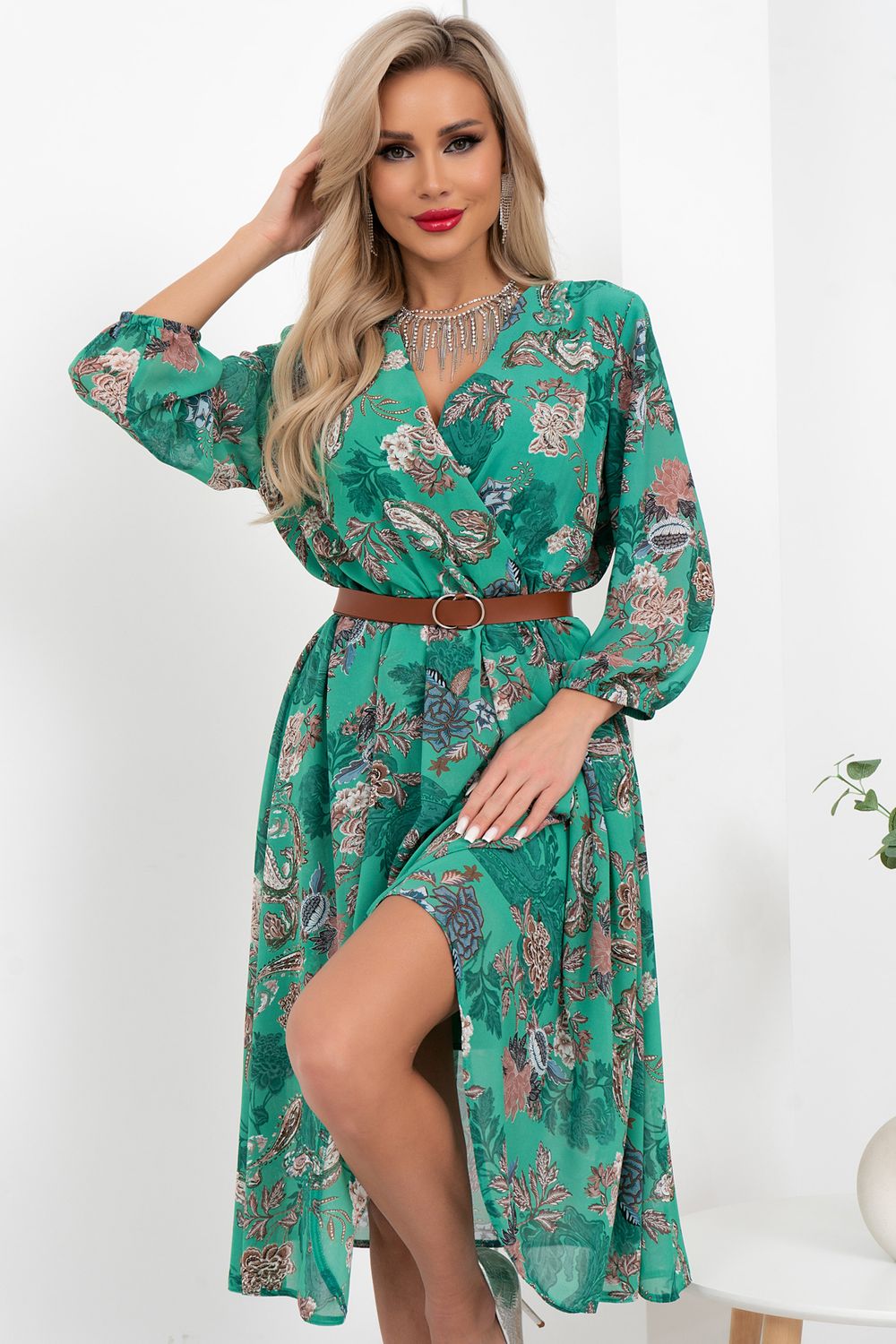 Платье Адель (зеленый) Р11-2003/2 Nikol (Акция)