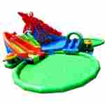 Наземный надувной аквапарк «Аквасфера-2», бассейн с круглым бортом и горкой 27*20*8 м