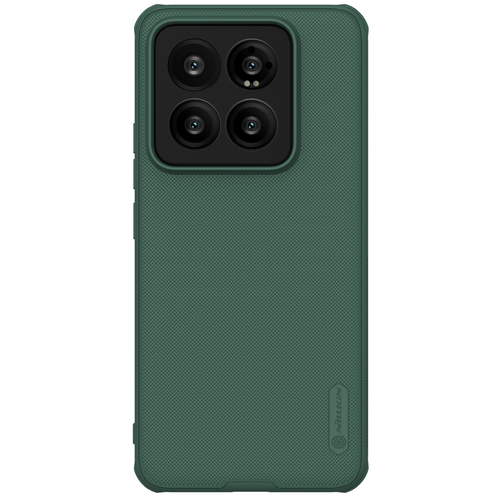 Чехол зеленого цвета (Deep Green) от Nillkin c поддержкой беспроводной зарядки MagSafe для смартфона Xiaomi 14 Pro, серия Super Frosted Shield Pro Magnetic