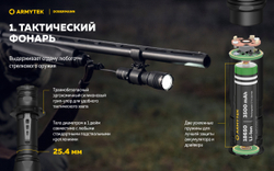 Фонарь Armytek Dobermann F02006C 1150 люмен (холодный свет)