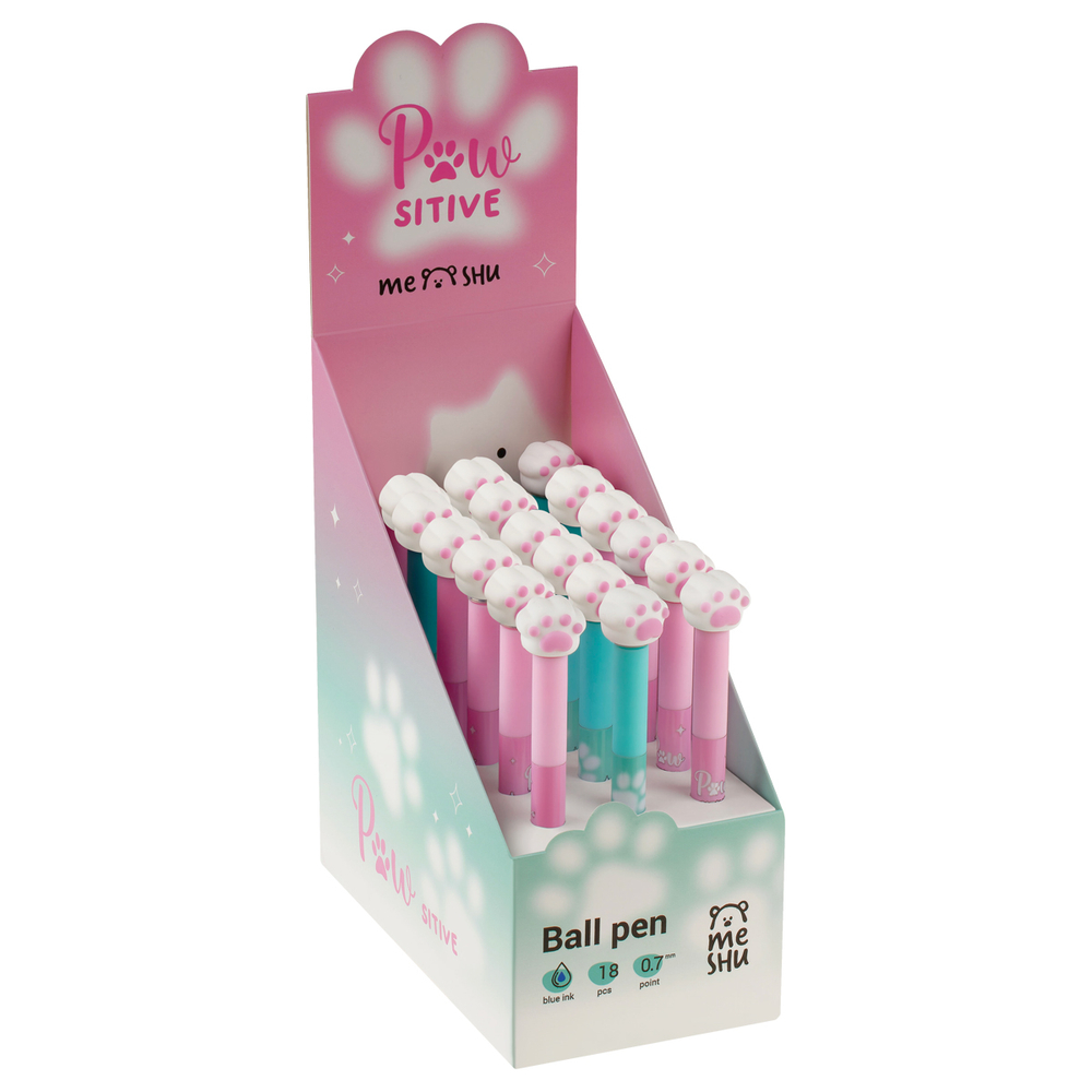 Ручка шариковая автоматическая MESHU "Spinner Paw" синяя, 0,7мм, корпус ассорти MS_65544