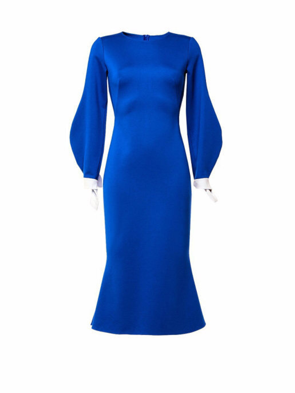 Платье с длинным рукавом и манжетом синее 06-01-19FW