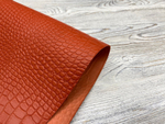 Capra Crocco Orange (0,8-1,0 мм), цв. Оранжевый, натуральная кожа козы
