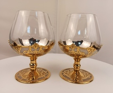 Набор бокалов для коньяка "Узорный" №2 (Златоуст) в подарочном футляре