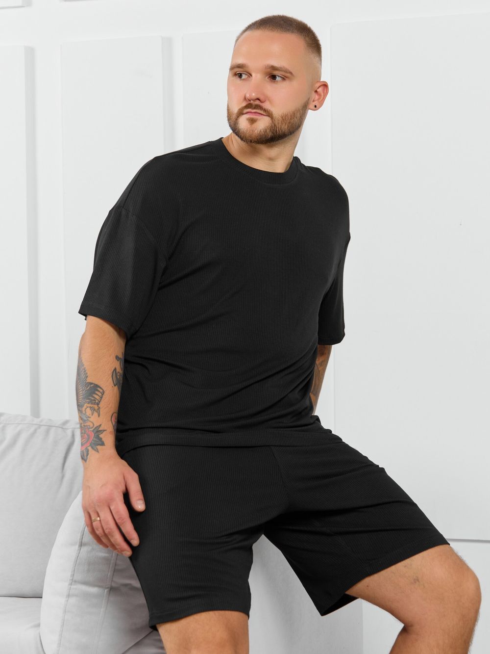 Фуфайка (футболка) мужская  Алессандро-1 Виотекс ЧЁРНЫЙ