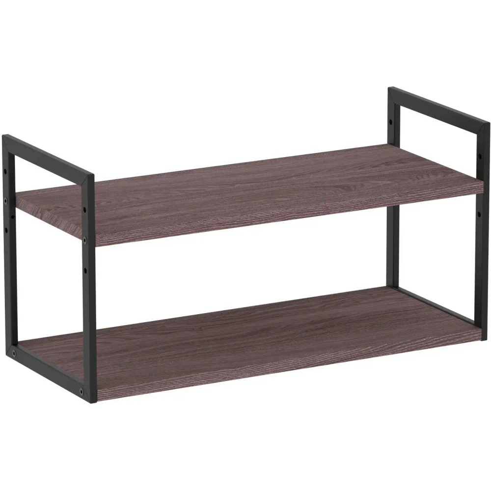 Полка TI_настен/настоль Комус Онега-6 250х600 мет чер/ЛДСП ясень анкор тем