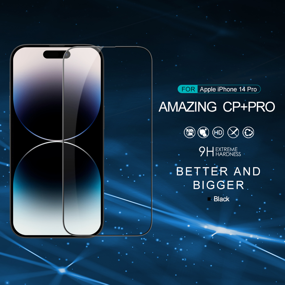 Защитное закаленное стекло от Nillkin для iPhone 14 Pro Max, серия CP+PRO Anti-Explosion Glass Screen Protector