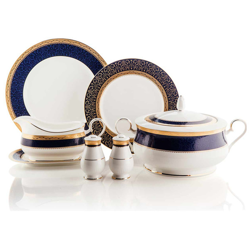 Сервиз обеденный на 6 персон 33 предмета Noritake Одесса Кобальт золотой кант