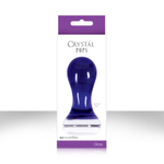 Cиний стеклянный анальный стимулятор Crystal Pops Large - 10,1 см. (Цвет: синий)