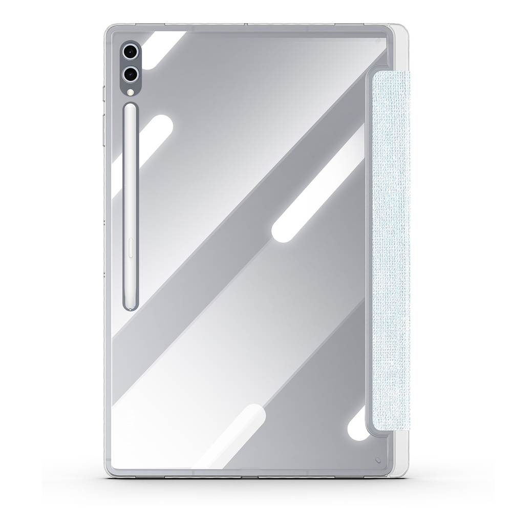 Чехол книжка синего цвета от Dux Ducis для Samsung Galaxy Tab S9 Ultra, Tab S10 Ultra и Tab S8 Ultra, серия Unid Series Case, с держателем стилуса и функцией автоматического перехода в спящий режим