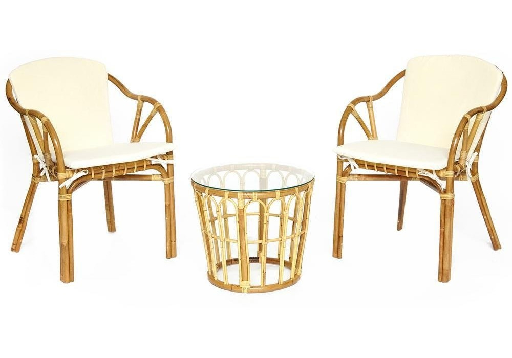 Комплект террасный AKIRA /с подушкой/ skin rattan eco, 54х60х78см / D46х40см, Natural (натуральный)