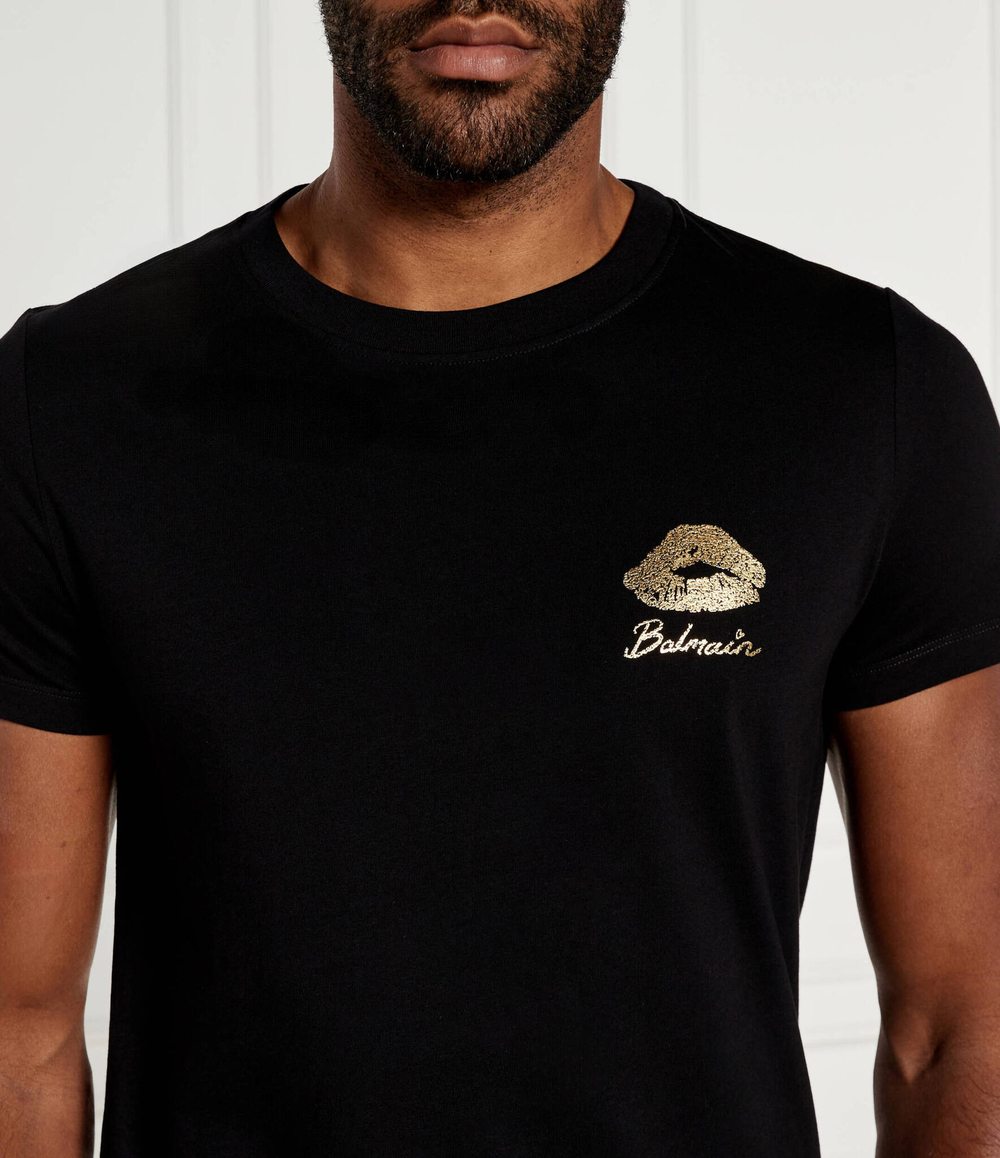 Футболка GOLD KISS Balmain - черный(DH0EF000 GE09)