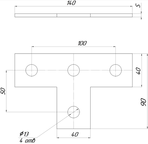 Пластина соединительная T-образная ZT-PT 41