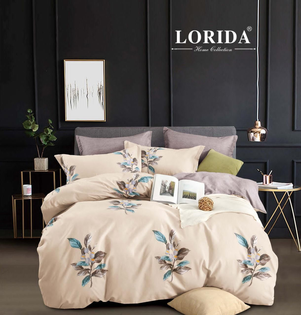 Коробка постельное белье "Lorida " Хлопок Размер Семейный простыня на резинке по углам / Коробка 22 расцветки